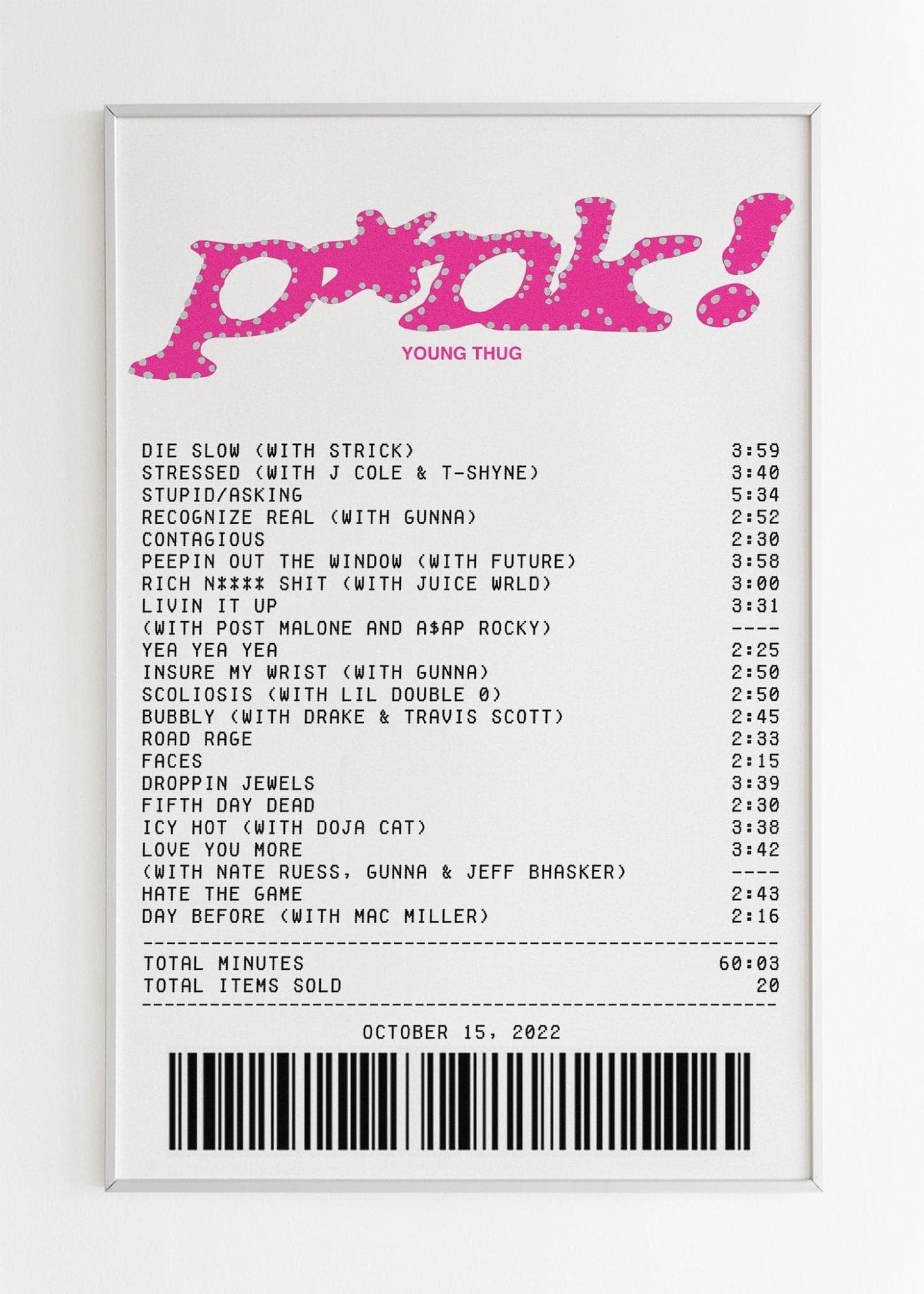 Punk Receipt Poster