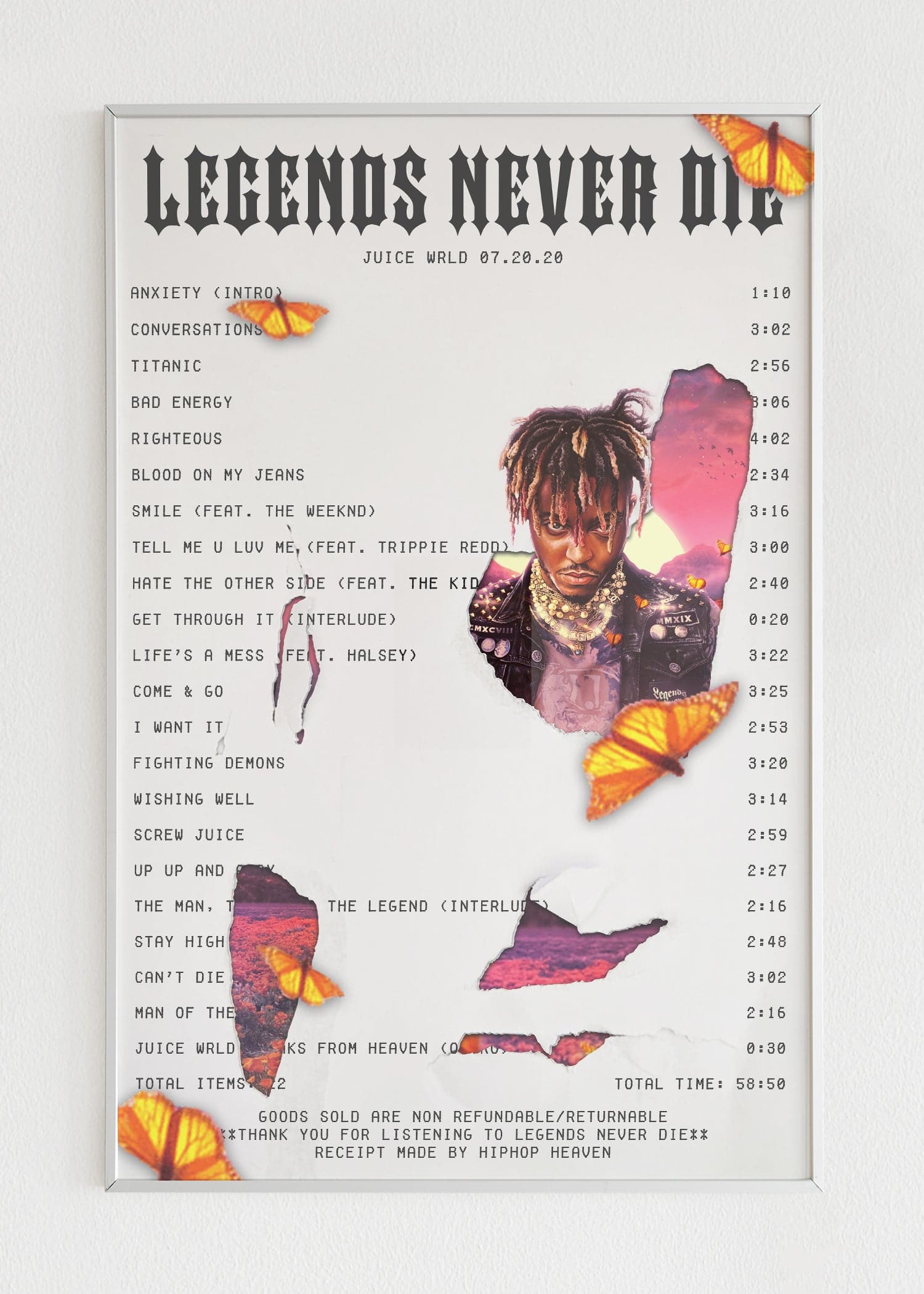 Legends Never Die Torn Receipt Poster