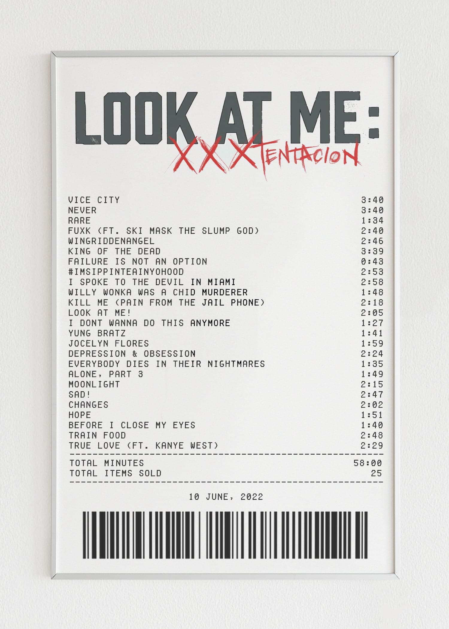 Look At Me Receipt Poster